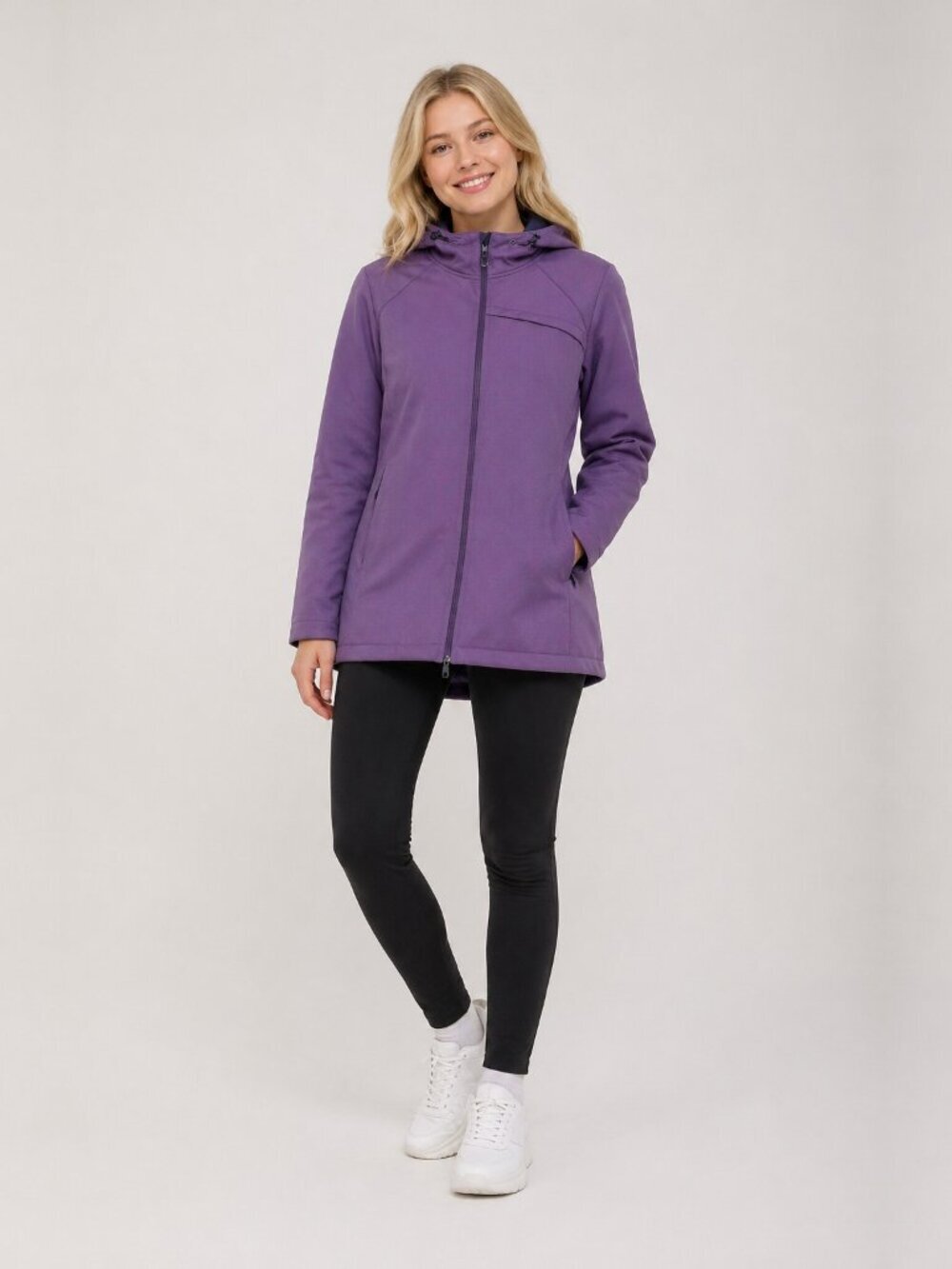 2/$30 Natural Reflections Hoodie Sweat Jacket Windbreaker Purple Medium #A2095